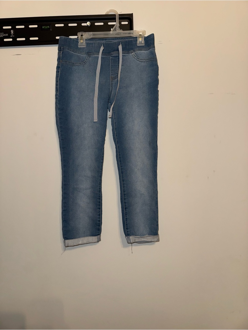NOBO Light Blue Cropped Jogger Jeans with Drawstring